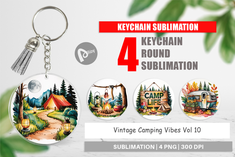 Keychain Vintage Camping Vibes
