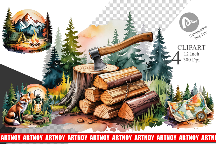 Vintage Camping Vibes Clipart