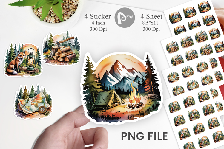 Vintage Camping Vibes Sticker