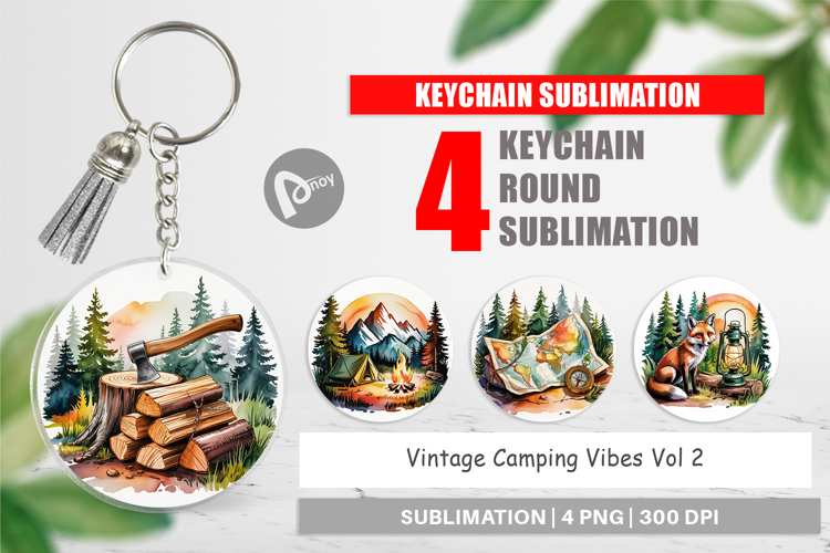 Keychain Vintage Camping Vibes