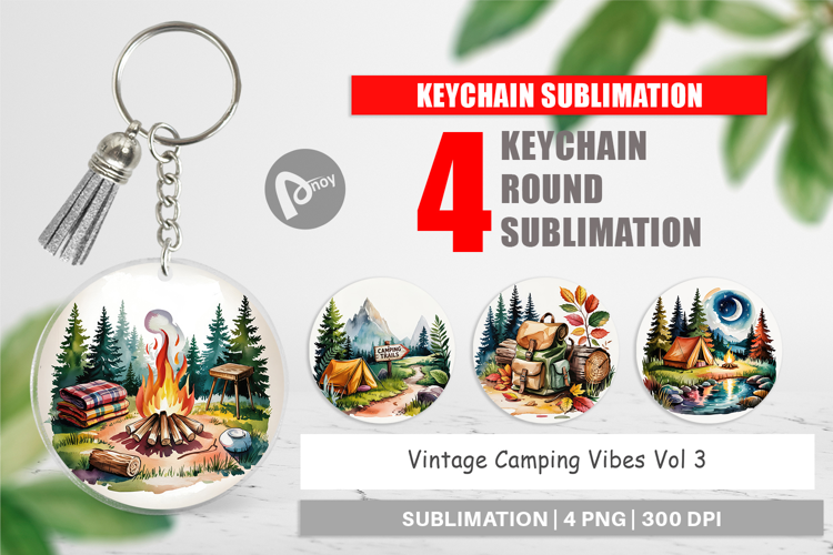 Keychain Vintage Camping Vibes