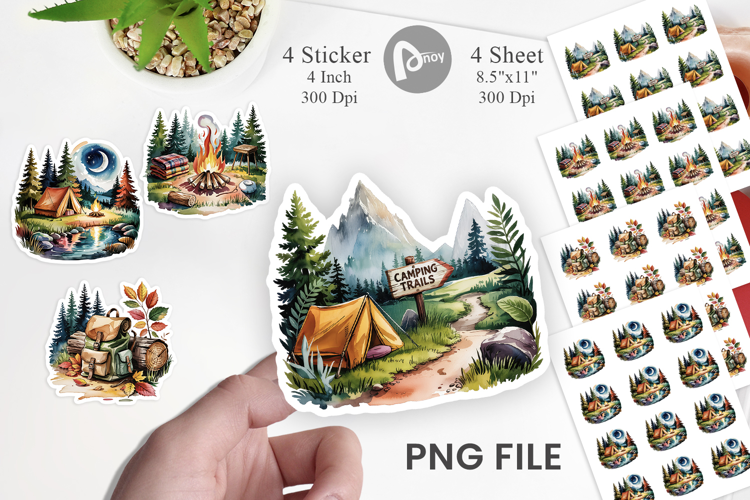 Vintage Camping Vibes Sticker