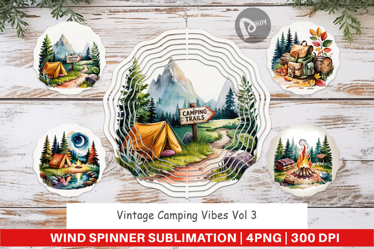 Wind Spinner Vintage Camping Vibes