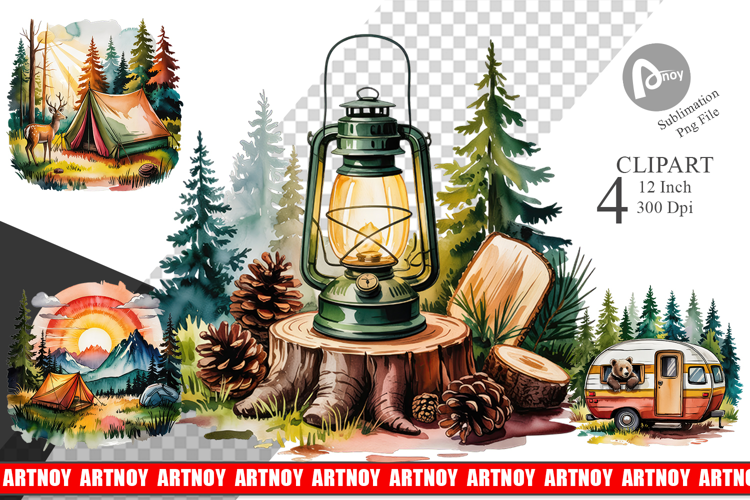 Vintage Camping Vibes Clipart