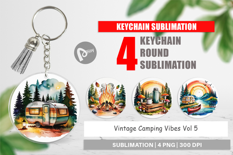 Keychain Vintage Camping Vibes