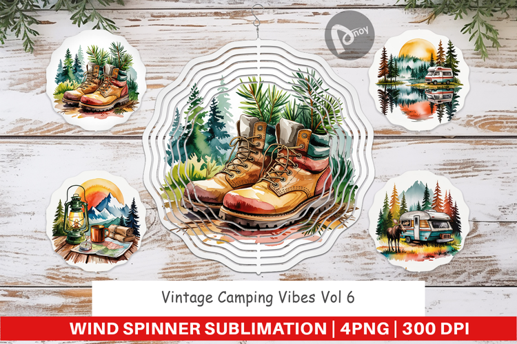 Wind Spinner Vintage Camping Vibes