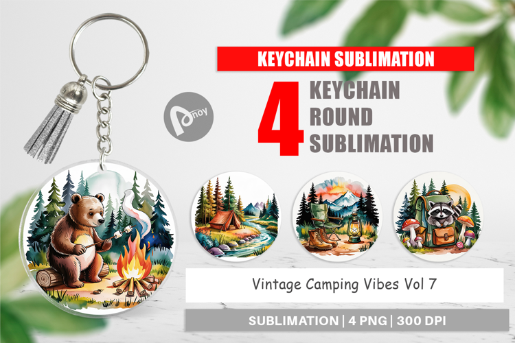 Keychain Vintage Camping Vibes