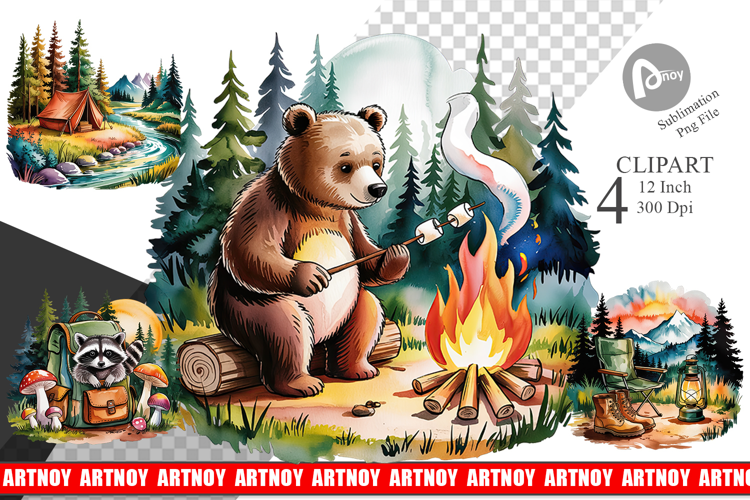 Vintage Camping Vibes Clipart