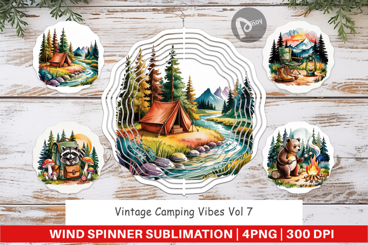 Wind Spinner Vintage Camping Vibes