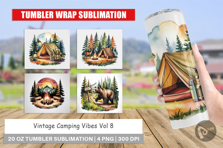 Tumbler Vintage Camping Vibes