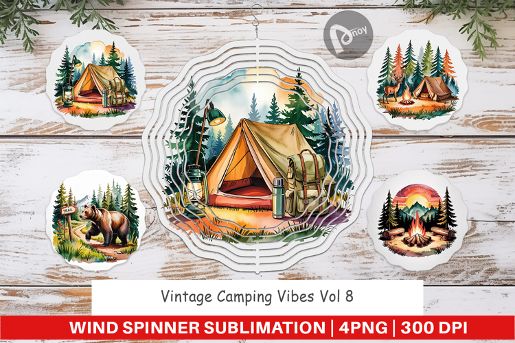 Wind Spinner Vintage Camping Vibes