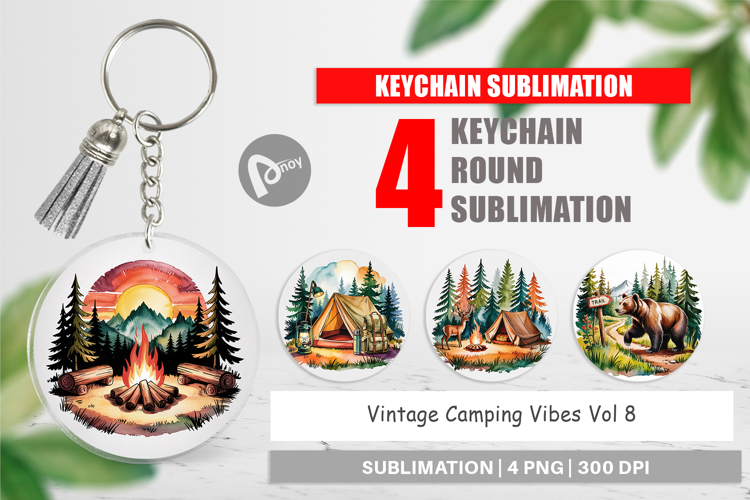Keychain Vintage Camping Vibes
