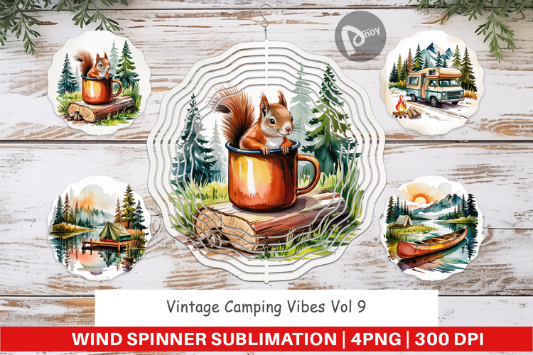 Wind Spinner Vintage Camping Vibes