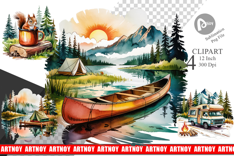 Vintage Camping Vibes Clipart
