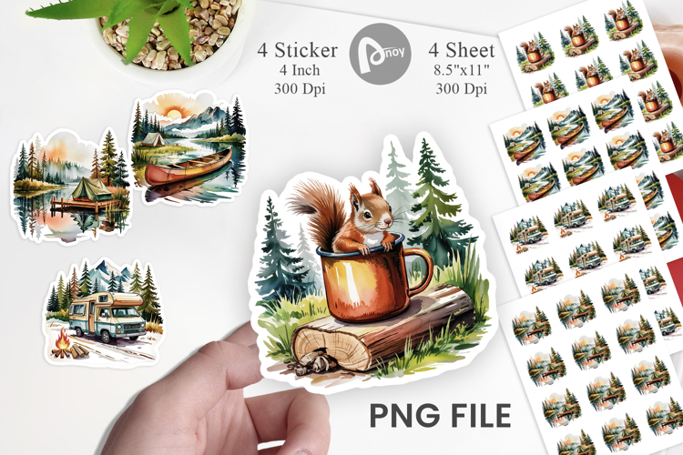 Vintage Camping Vibes Sticker