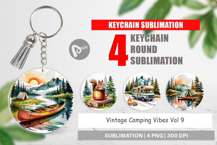 Keychain Vintage Camping Vibes