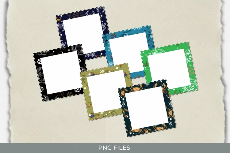 Vintage Cancer Sign Seamless Pattern Frames