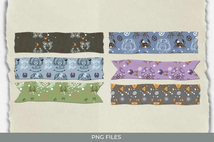 Vintage Cancer Sign Seamless Pattern Tape