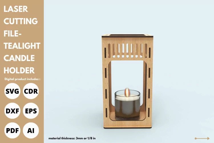 Vintage Candle Holder Display Stand svg laser cut glowforge