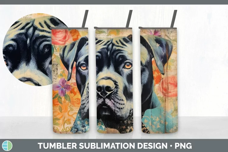Vintage Cane Corso Dog Tumbler | Sublimation 20 oz Skinny Tu