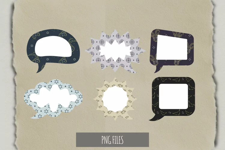 Vintage Capricorn Sign - Scrapbooking Speech Bubbles