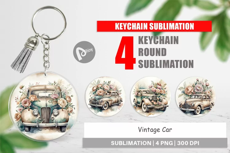 Keychain Vintage Car