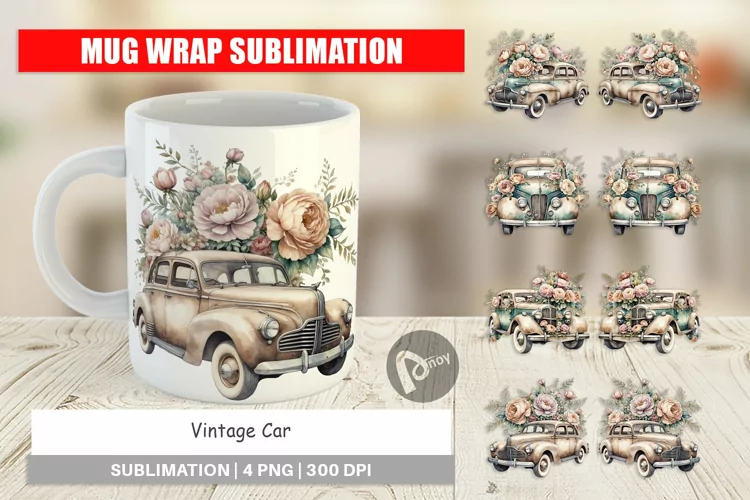 Mug Wrap Vintage Car