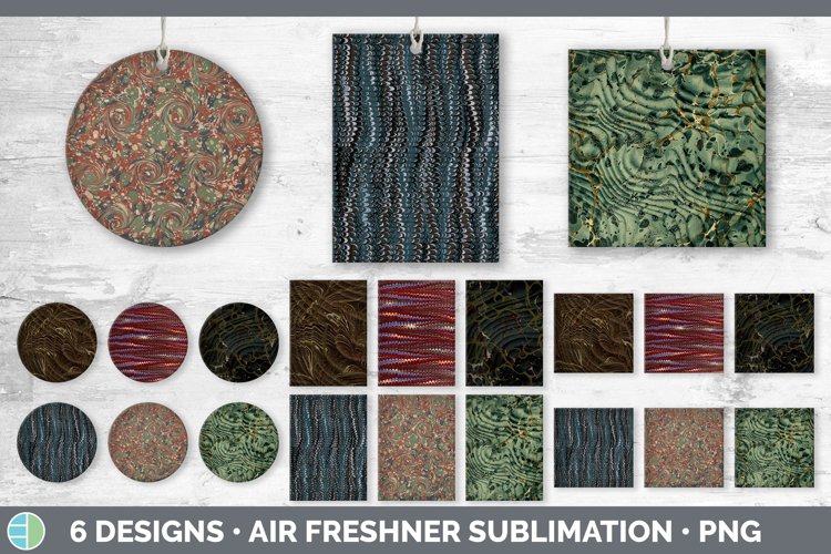 Vintage Marble Air Freshener | Sublimation Designs Bundle