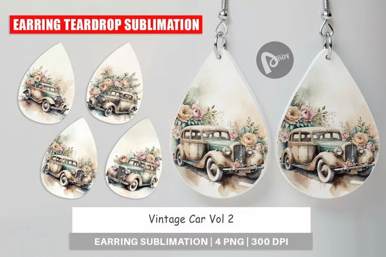 Earring Vintage Car