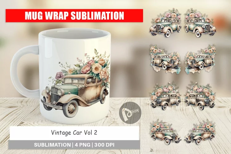 Mug Wrap Vintage Car