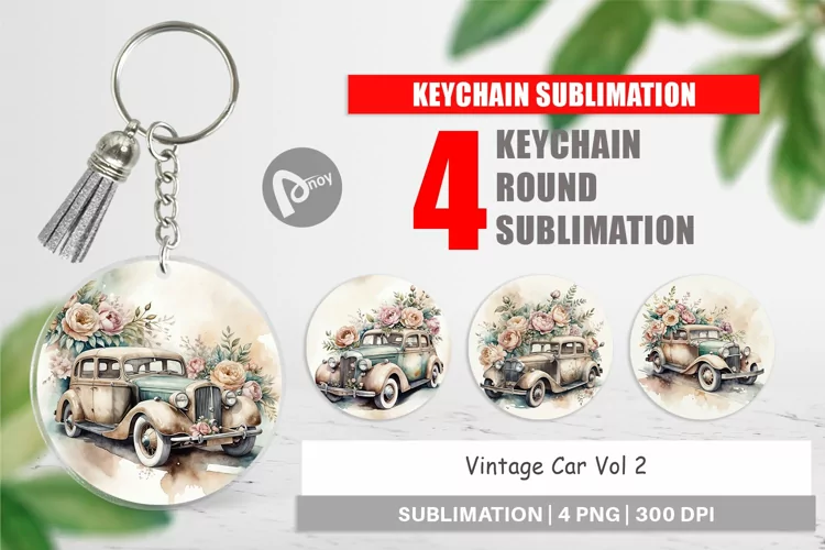 Keychain Vintage Car