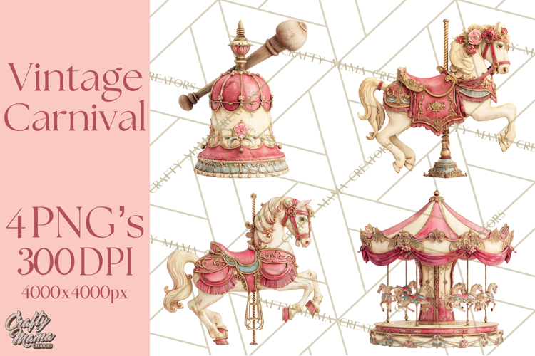 Vintage Antique Carnival Clipart, Retro Carnival PNG