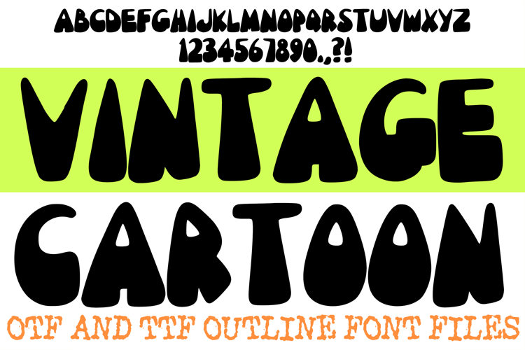 Vintage Cartoon Font Nouveau Written Lettering ABC OTF Type