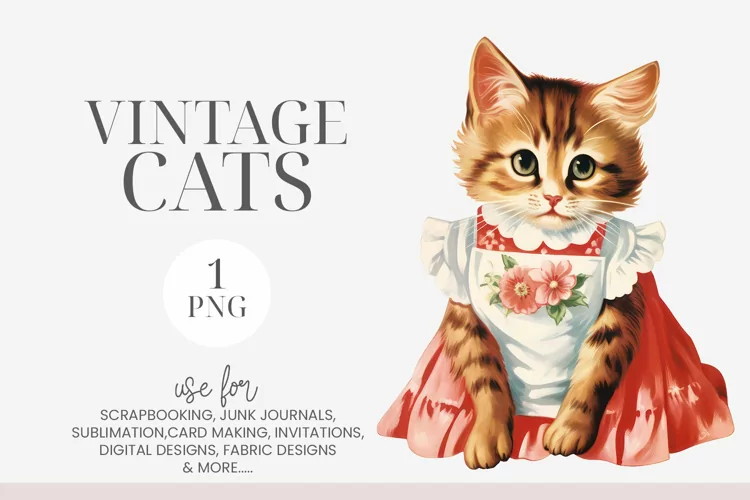 Tabby Kitten Wearing A Dress Clipart PNG