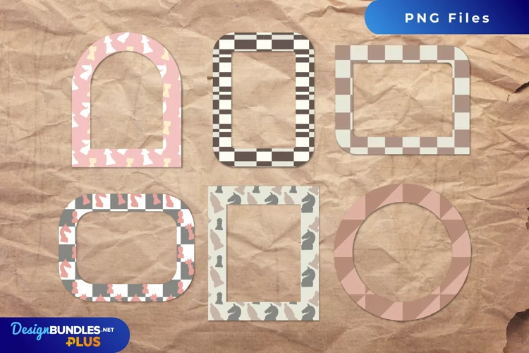 Vintage Chess Pieces Seamless Pattern Frames