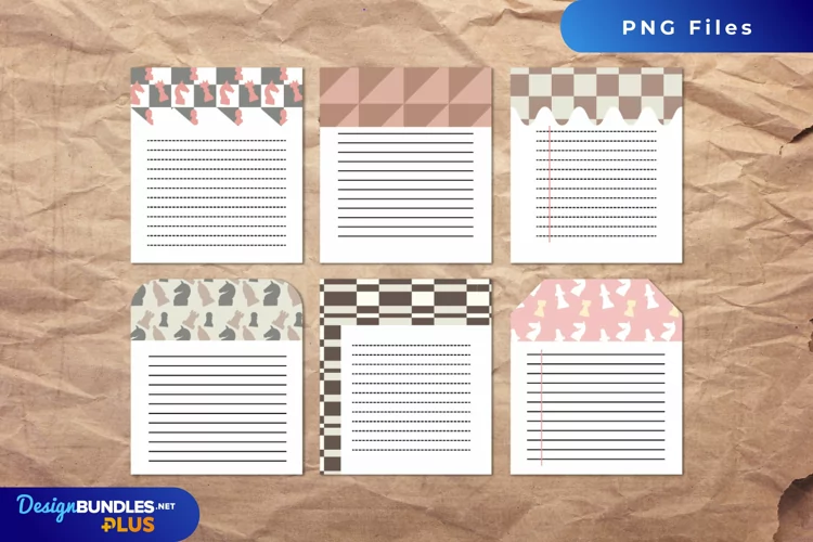 Vintage Chess Pieces Seamless Pattern Shaped Journaling Area