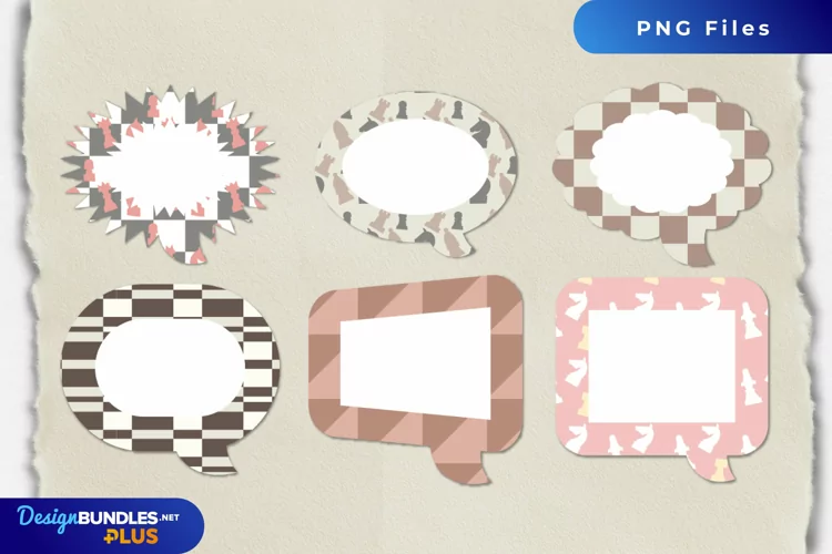 Vintage Chess Pieces Seamless Pattern Speech Bubbles