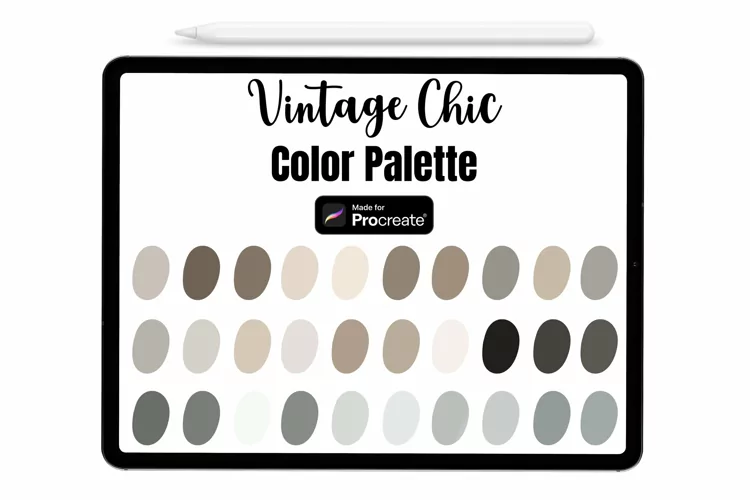 Vintage Chic Procreate Palette - Procreate Color palette