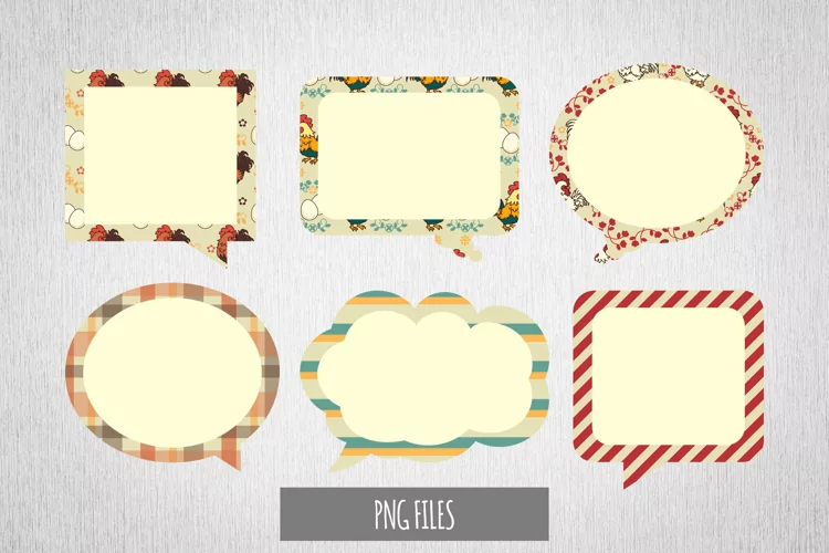 Vintage Chicken Seamless Pattern Speech Bubble