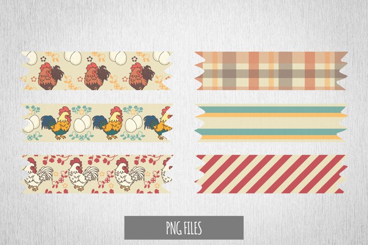 Vintage Chicken Seamless Pattern Tape