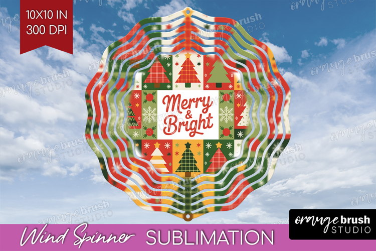 Vintage Christmas Wind Spinner Sublimation PNG - Retro Xmas