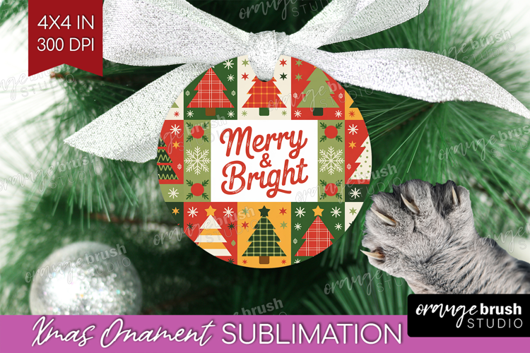 Vintage Christmas Ornament PNG - Retro Xmas PNG Sublimation