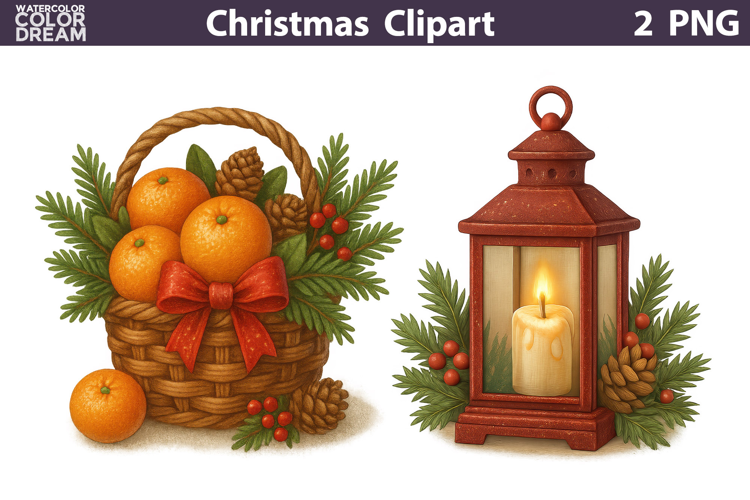 Vintage Christmas Clipart | Cute Christmas Sublimation