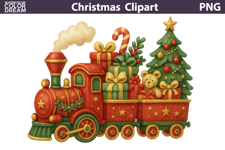 Vintage Christmas Clipart | Christmas Train