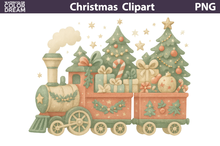 Vintage Christmas Clipart | Christmas Train