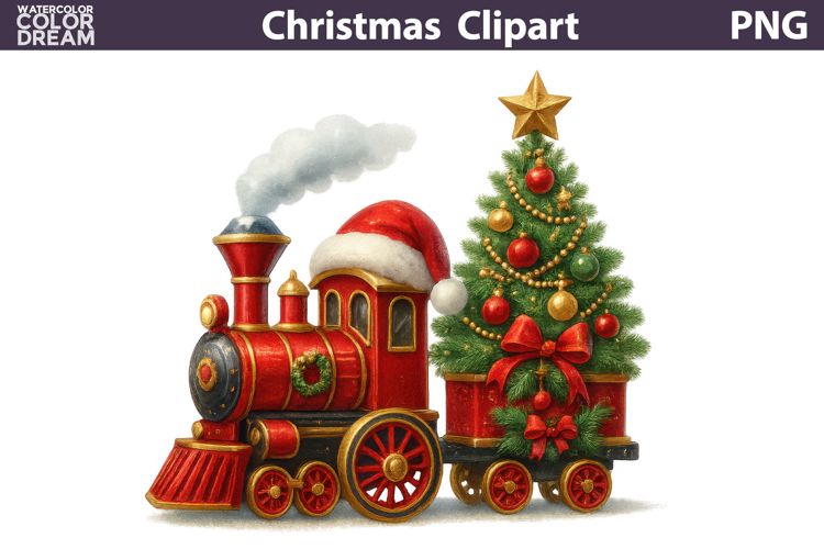 Vintage Christmas Clipart | Christmas Train