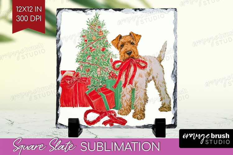 Vintage Christmas Slate PNG - Retro Xmas Square Slate