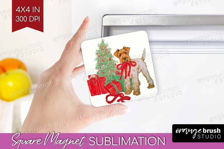 Vintage Christmas Magnet Sublimation - Retro Xmas Square PNG