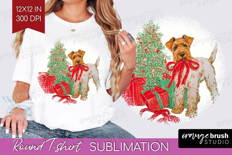 Vintage Christmas Round Tshirt Background - Retro Xmas PNG