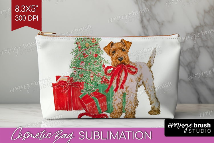 Vintage Christmas Cosmetic Bag - Retro Xmas Makeup Bag PNG